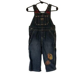 OshKosh B'gosh Butterfly Denim Overalls 12 Months